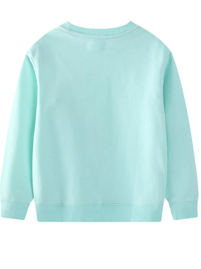 Children's Flower Embroidered Crew Neck Sweatshirt