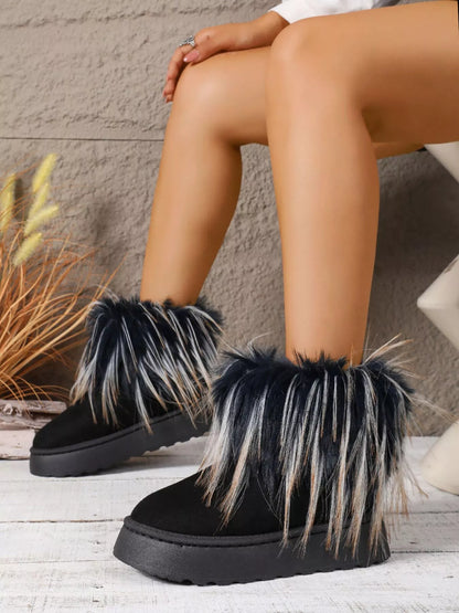 Round Toe Platform Boots