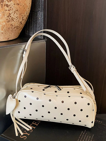Polka Dot Leather Shoulder Bag
