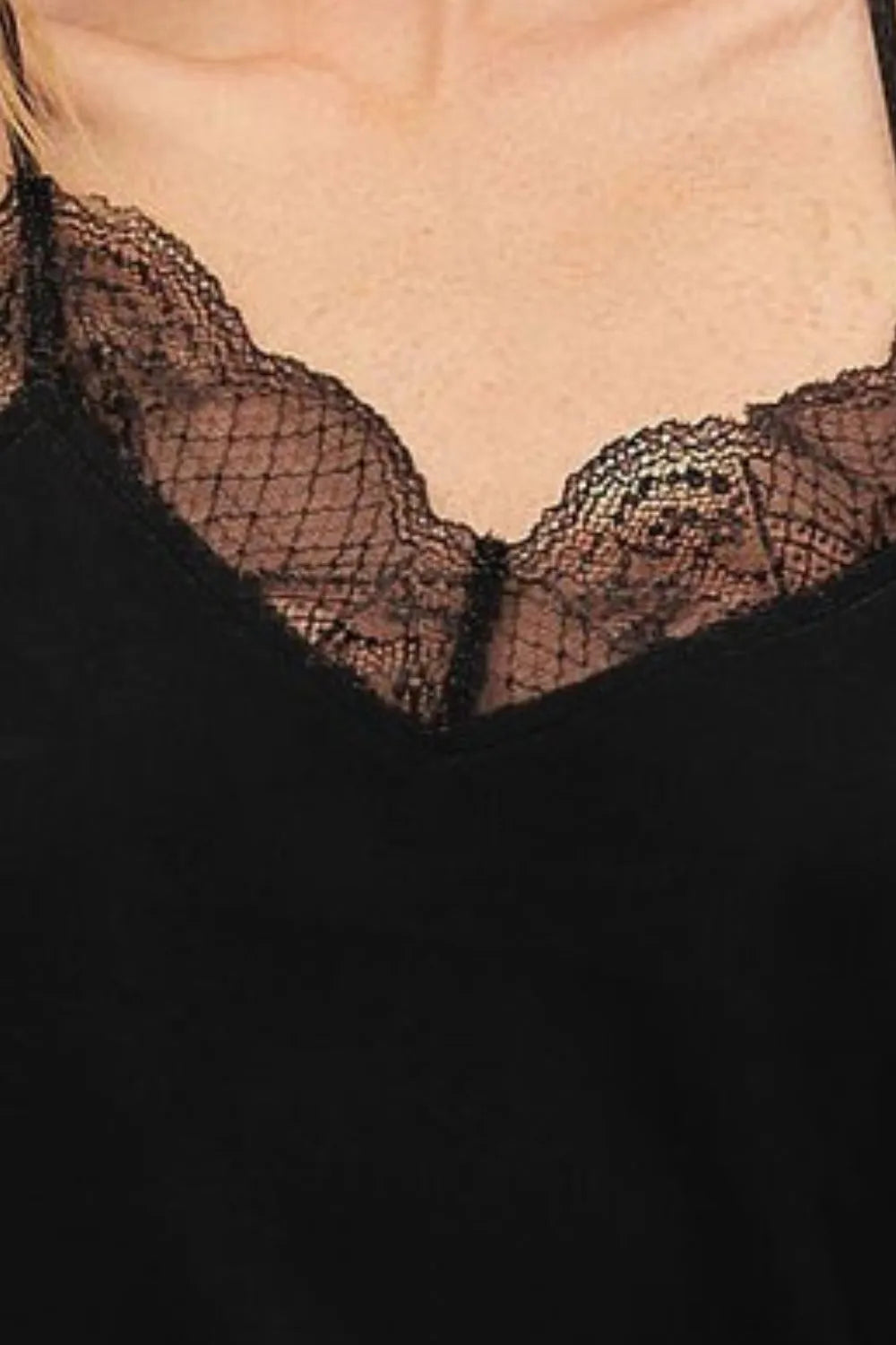 BiBi Lace Cami Solid Tank Top