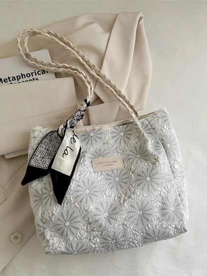 Braided Handle Tote Bag