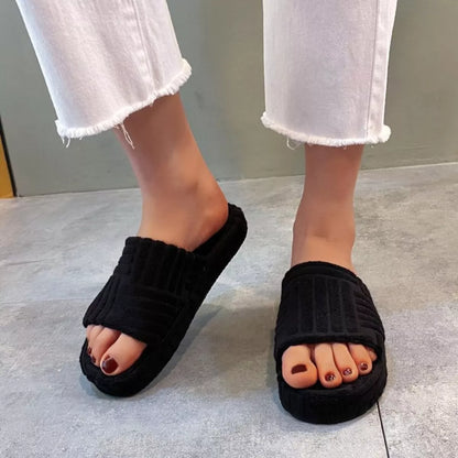Open Toe Platform Slippers