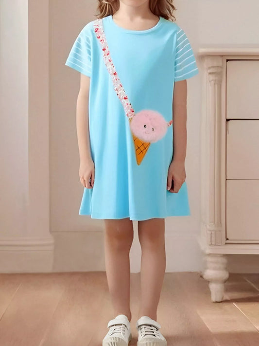 Children's Ice Cream Applique Casual Dress