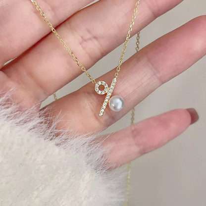 Pearl Percentage Pendant Necklace