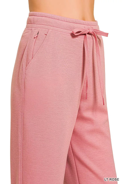 Zenana Drawstring Scuba Joggers with Pockets