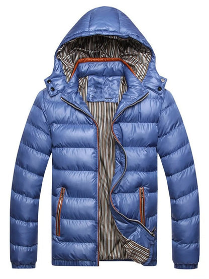 Men's Plus Size Lightweight Hooded Puffer Jacket