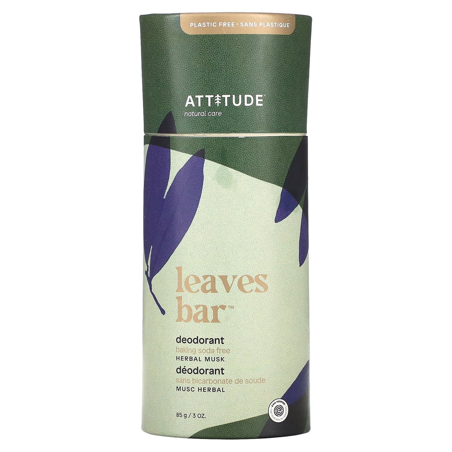 Attitude Deodorant Leaves Bar - Herbal Musk, 3 oz. (Each) - Natural Odor Protection