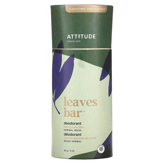 Attitude Deodorant Leaves Bar - Herbal Musk, 3 oz. (Each) - Natural Odor Protection