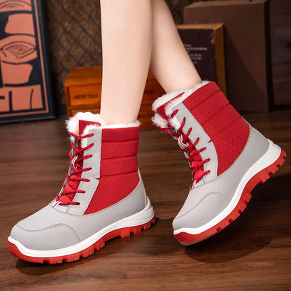 Winter Waterproof Snow Boots with Warm Fur Lining