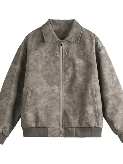 Men's Plus Size Long Sleeve Zip-Up Jacket