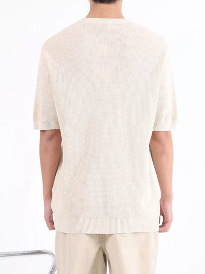 Men's Plus Size Textured Knit Henley T-Shirt