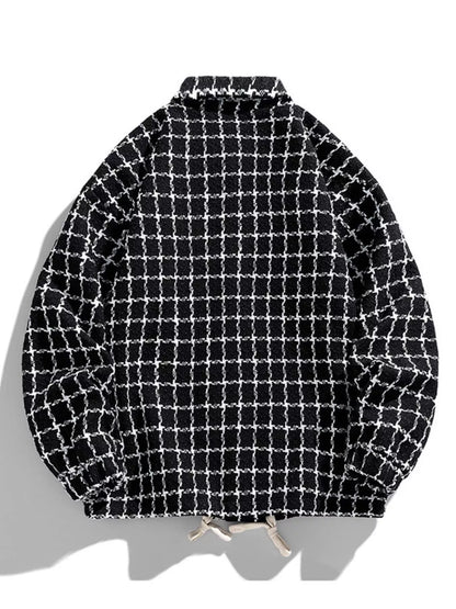 Men's Full Size Plaid Button Up Casual Jacket Plus Size