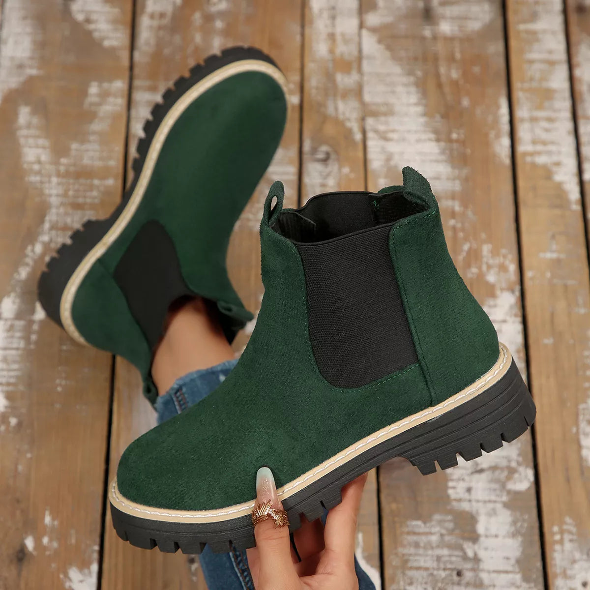 Round Toe Ankle Boots