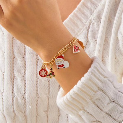 Christmas 18K Gold-Plated Charm Bracelet