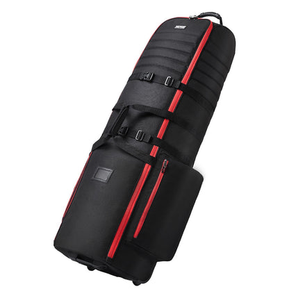 Golf Travel Bag, Outdoors Soft-Sided Golf Travel Cover, Heavy Duty 1800D Polyester Oxford Wear-Resistant Waterproof, Padded Luggage Case With Wheels, Foldable Golf Club Storage Bag For Airline