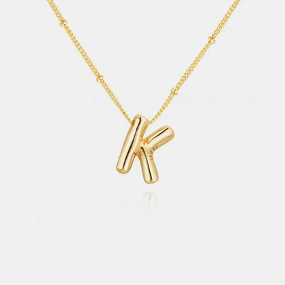 Gold-Plated Bubble Initial Necklace
