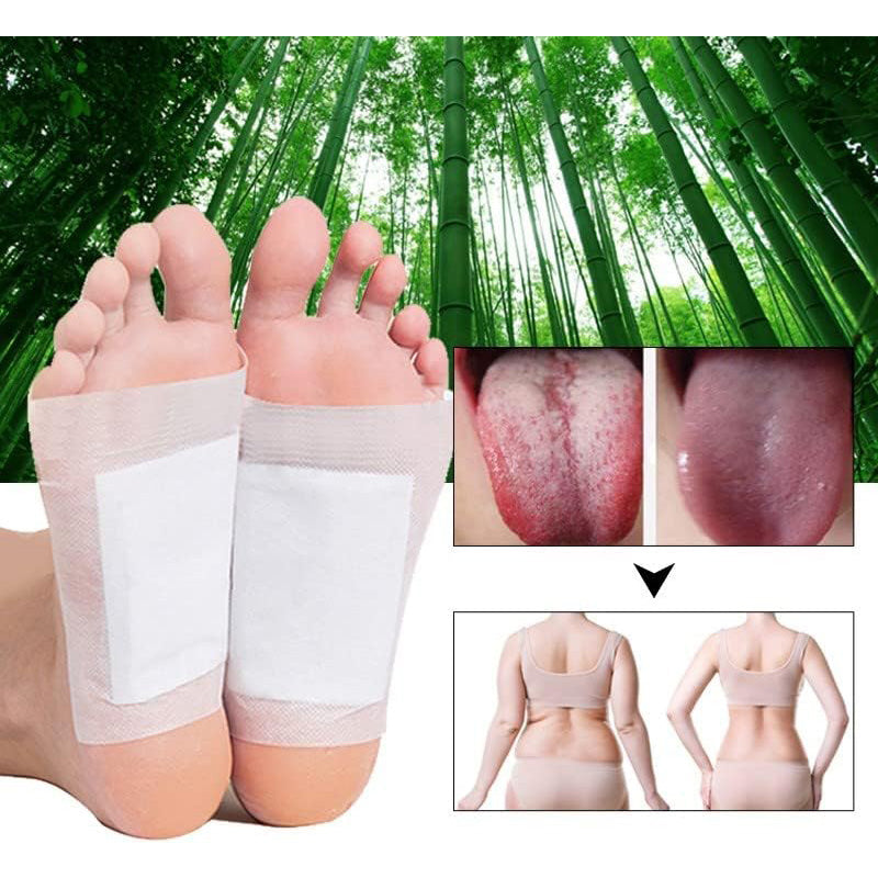 20pcs Natural Bamboo Charcoal Foot Patch,Strong Adhesive Patch,Comtable Herbal Detox Pads Stress Relief&Feet Care,Help Improve Sleep Quality