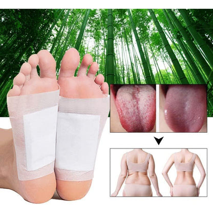 20pcs Natural Bamboo Charcoal Foot Patch,Strong Adhesive Patch,Comtable Herbal Detox Pads Stress Relief&Feet Care,Help Improve Sleep Quality