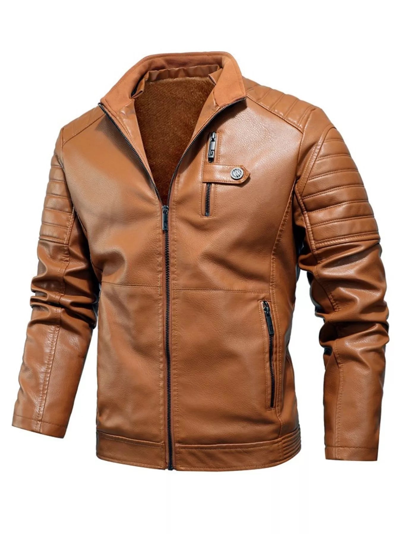 Men's Plus Size Zip Up Fleece Lined Jacket
