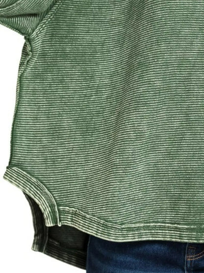 Zenana Acid Washed Exposed-Seam Sweatshirt
