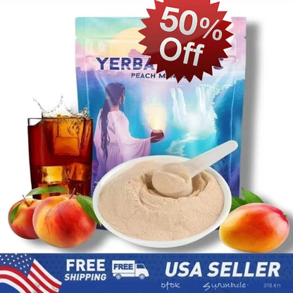 Yerba Mate Instant  Powder, 3-in-1 Super Drink - Clean Energy, Brain Fog Buster, and Gut Health Powered by Nootropics, Prebiotics and Probiotics | Yerba Magic Peach Mango 30 Servings