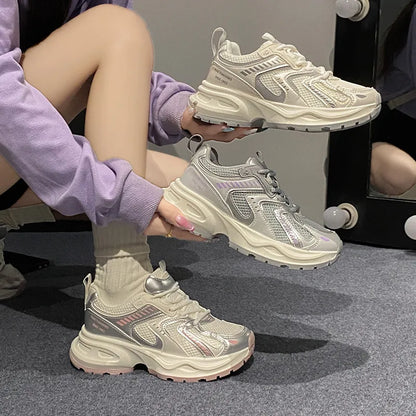 Contrast Mesh Platform Athletic