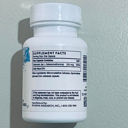 Thorne Selenium 200 mcg Dietary Supplement EXP 7/2027