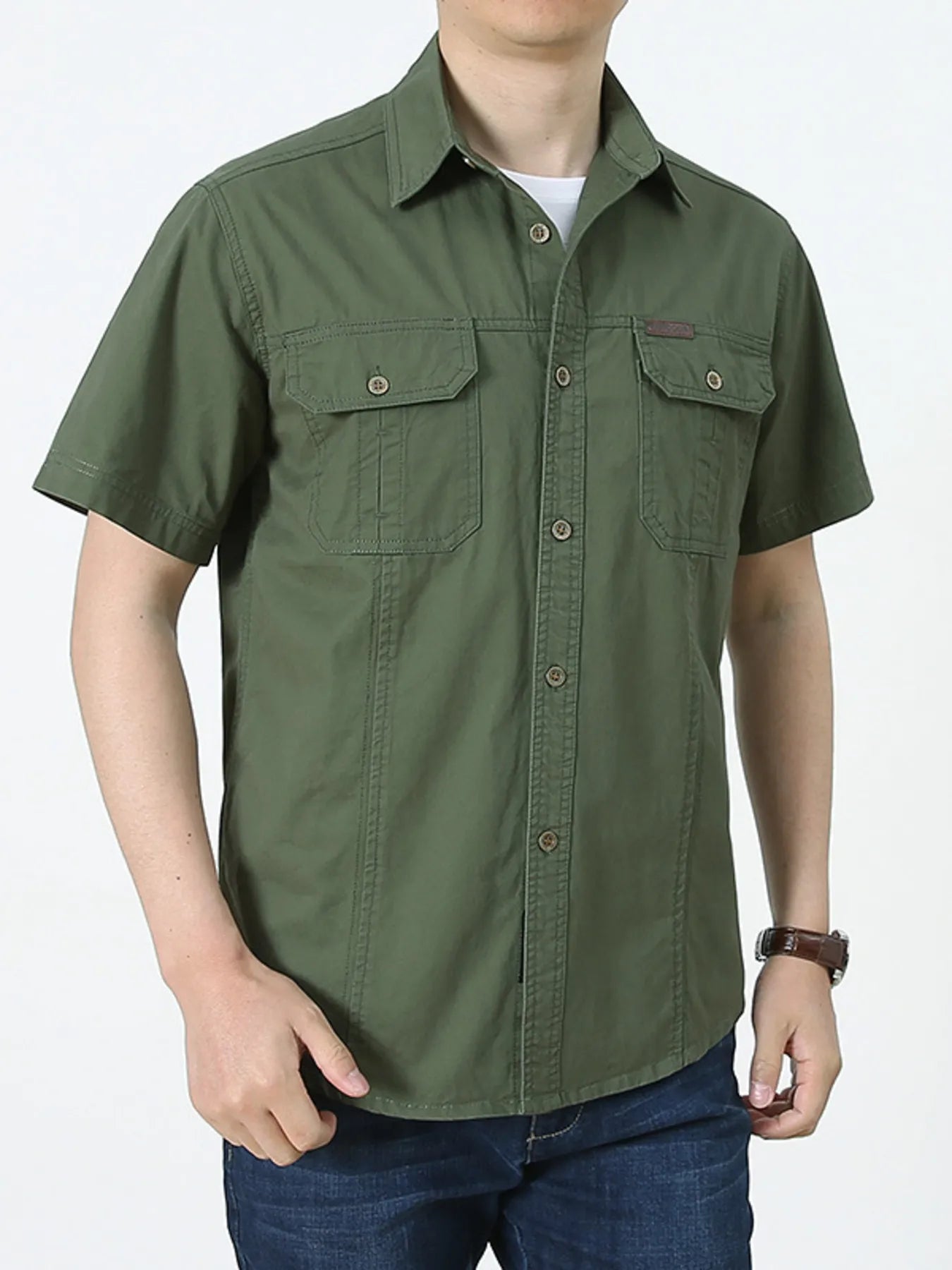 Men's Plus Size Casual Short Sleeve Shirt