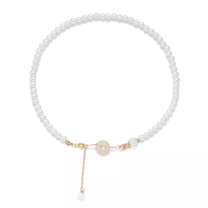 Synthetic Pearl 18K Gold-Plated Resin Pendant Necklace