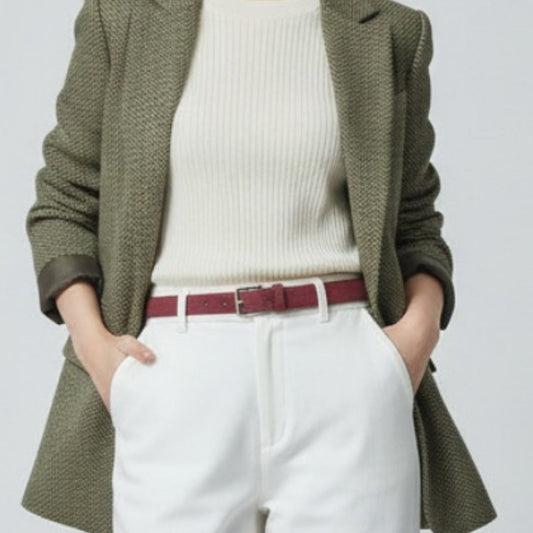 Classic Silver Buckle Belt
