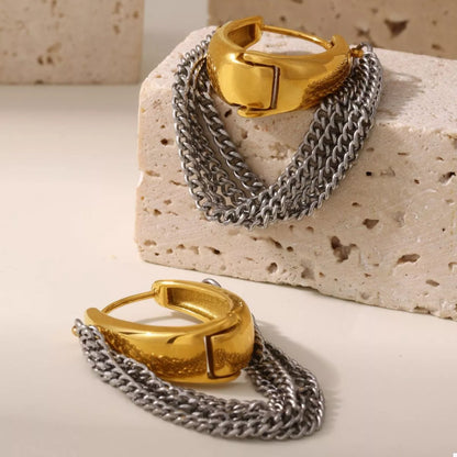 Chunky Chain Hoop Earrings