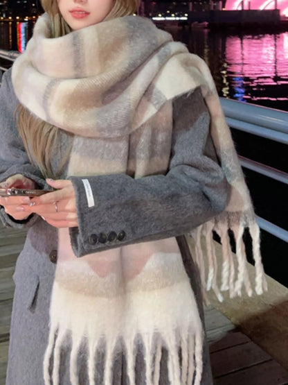 Striped Fringe Scarf