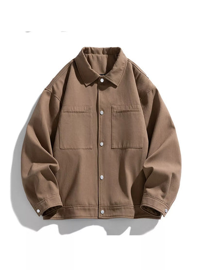 Men's Plus Size Casual Snap-Down Jacket