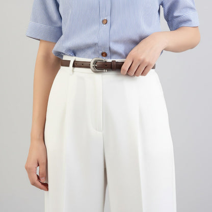 Skinny Belt with Silver Buckle