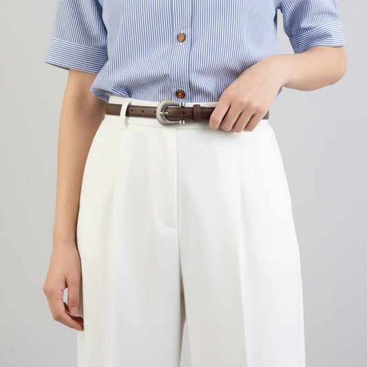 Skinny Belt with Silver Buckle