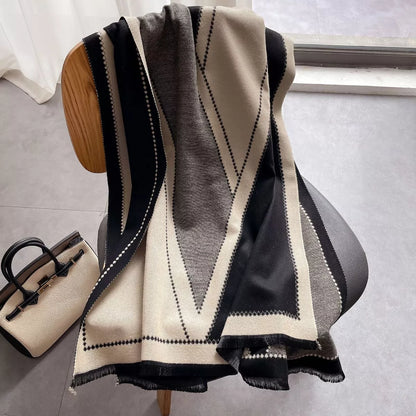 Raw Hem Contrast Scarf
