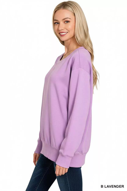 Zenana Fleece Boat Neck Sweatshirt