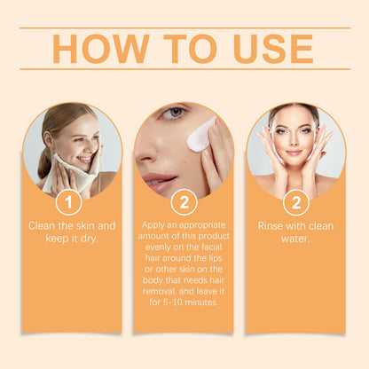 OUHOE Body Facial Hair Removal Cream, Gently Cleanses And Moisturizes Smooth Skin Without Irritating Hair Removal Cream