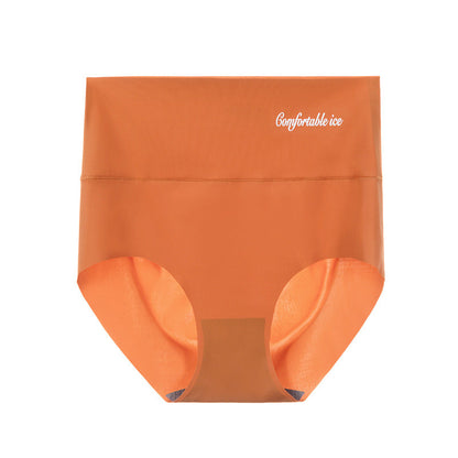 High Waist Ice Silk Seamless Belly And Hip Lift Panties