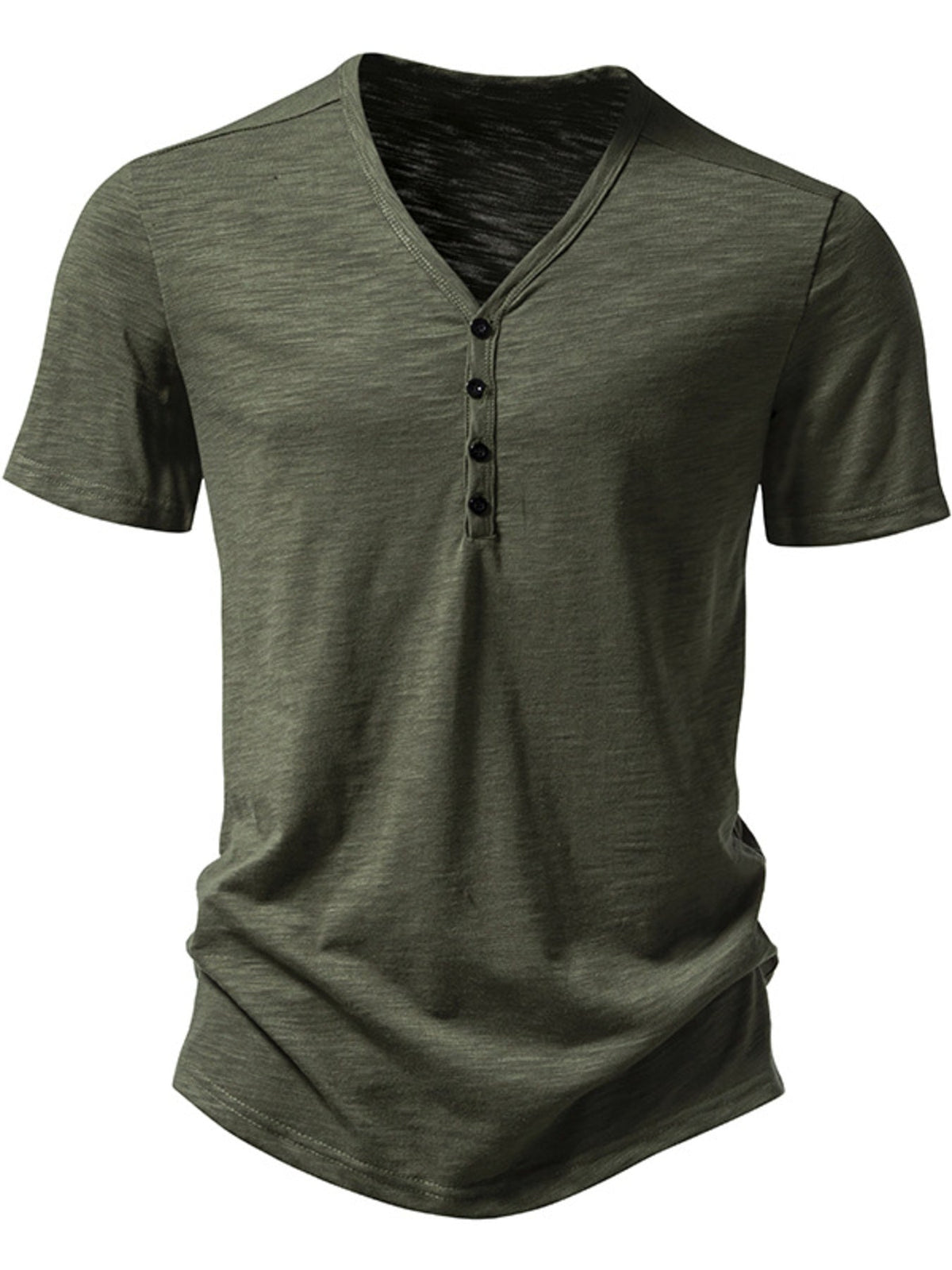Men's Casual Button Detail T-Shirt
