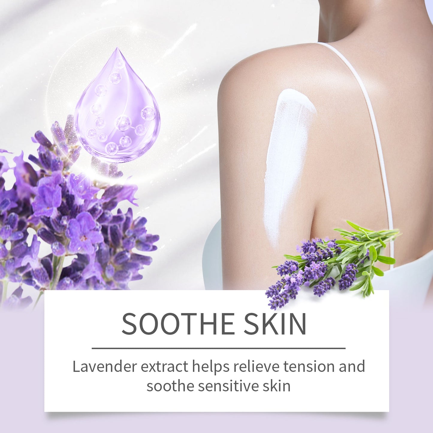 EELHOE  Lavender Moisturizing Shower Gel, Lavender Essence Cleanses And Moisturizes Skin Shower Gel