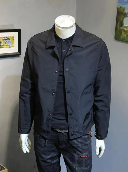 Men's Plus Size Snap Down Long Sleeve Jacket