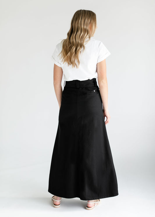 Camellia A-Line Cotton Twill Maxi Skirt - FINAL SALE