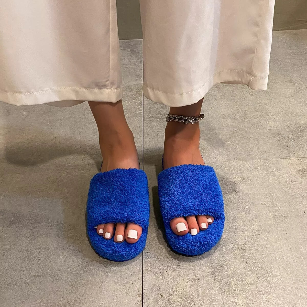 Open Toe Platform Slippers