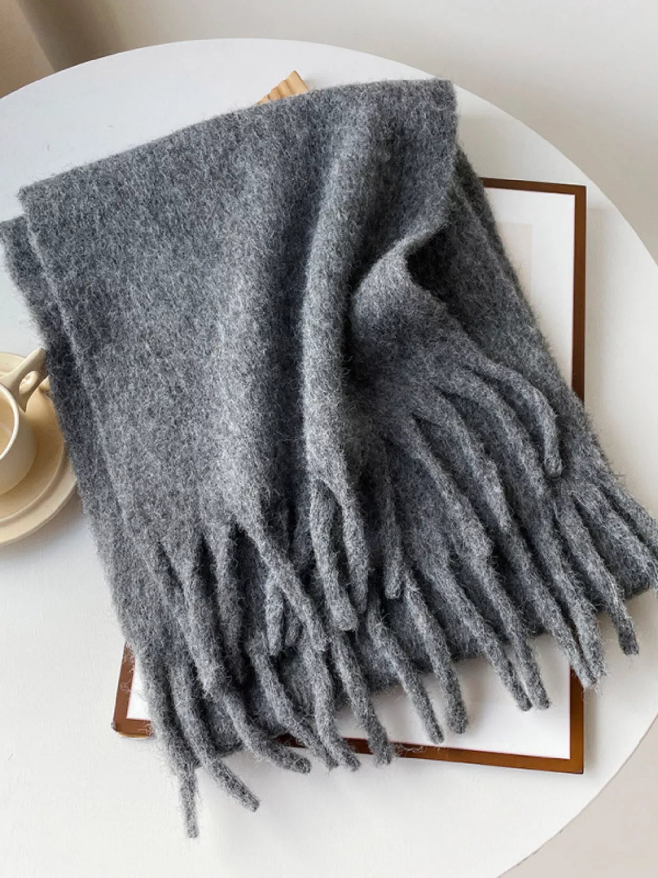 Fringe Solid Color Scarf