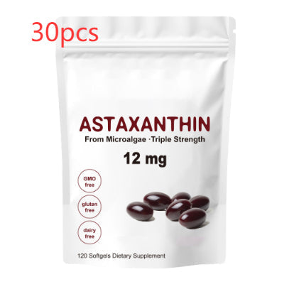 Astaxanthin 12mg Softgels - Triple Strength, From Microalgae, Antioxidant Support, Non-GMO, Gluten-Free & Dairy-Free, 120 Softgels