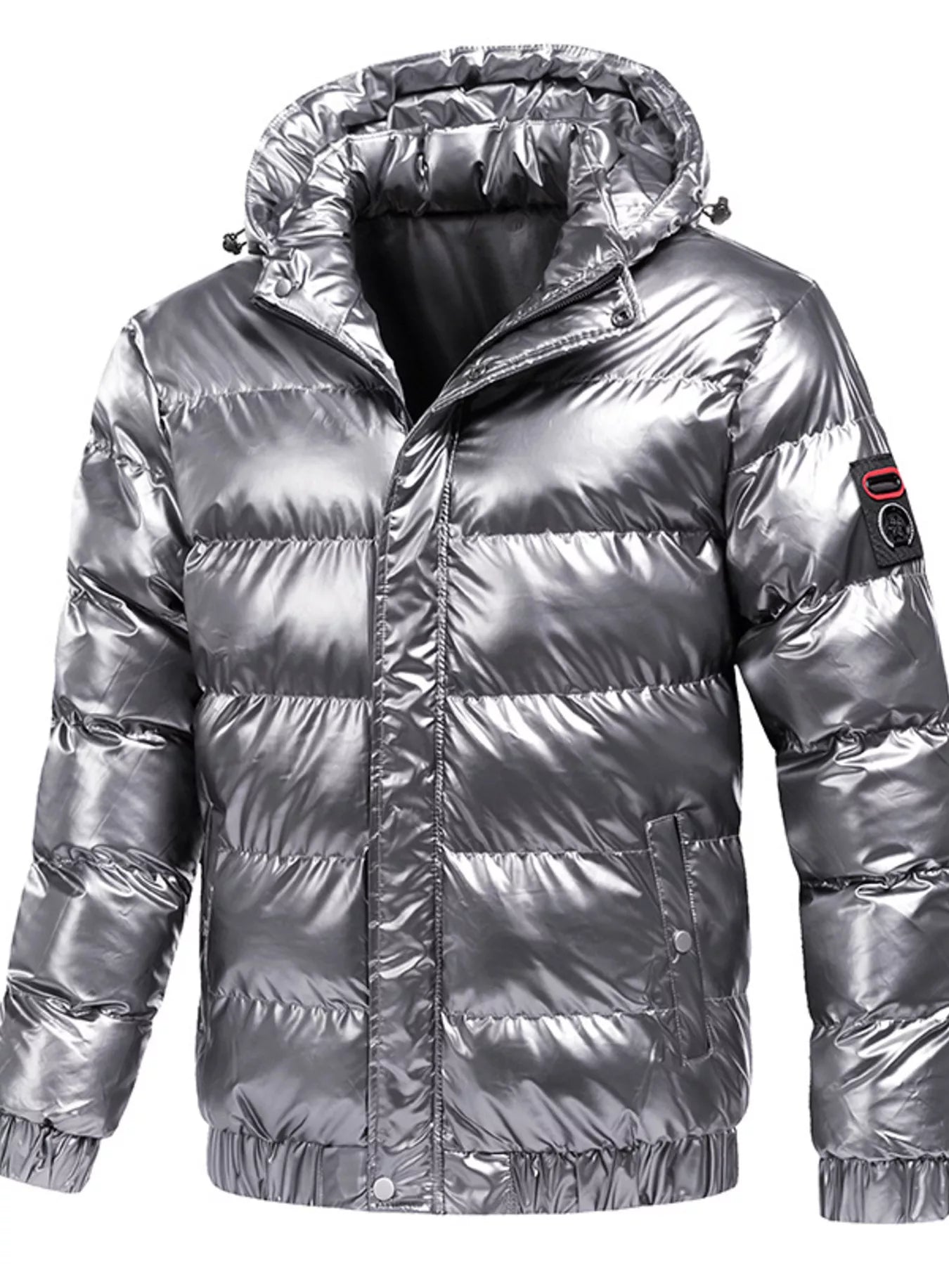 Men's Plus Size Zip Up Hooded Puffer Jacket