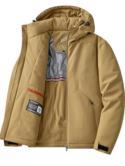 Men's Plus Size Zip Up Hooded Windproof Jacket
