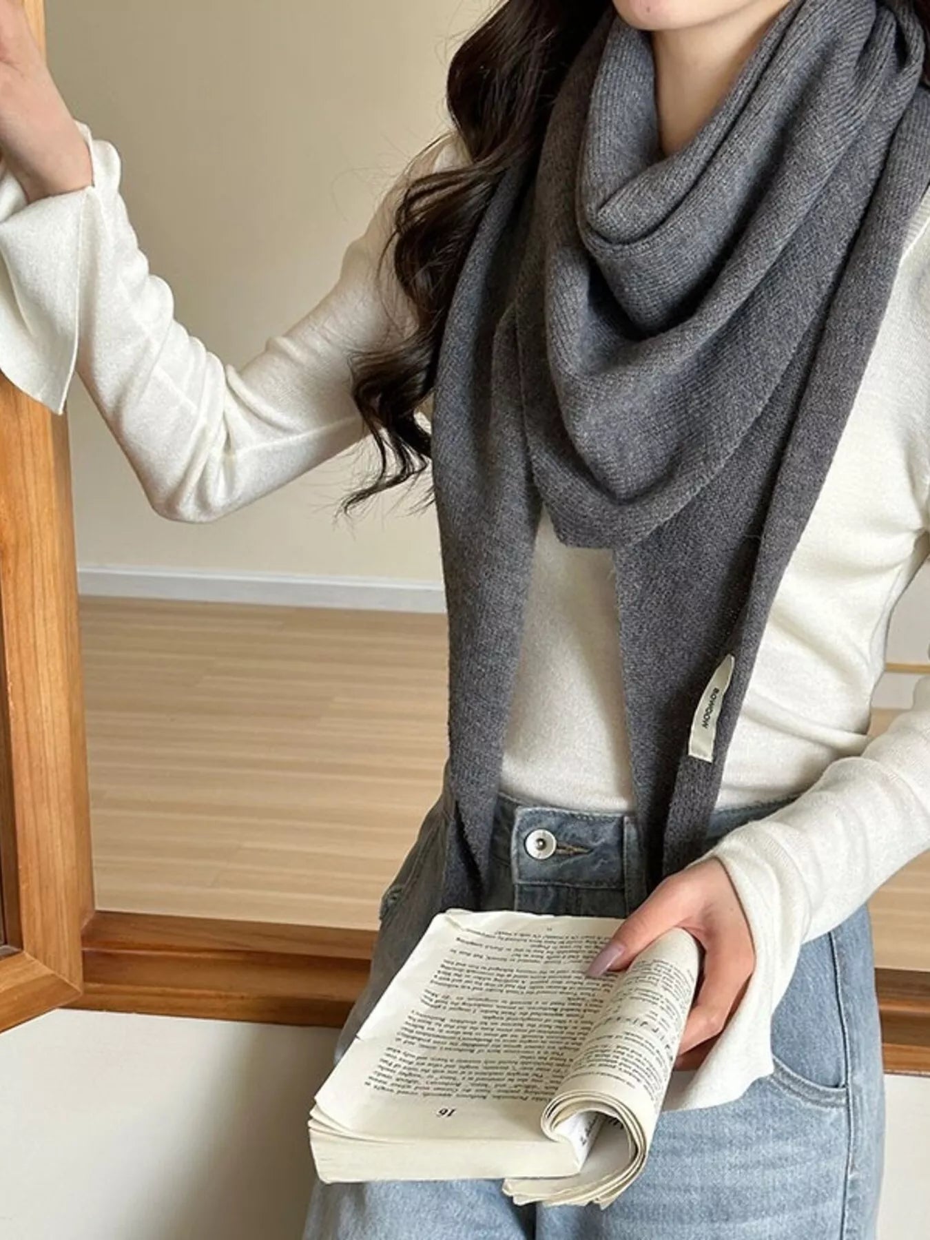 Knitted Solid Color Scarf