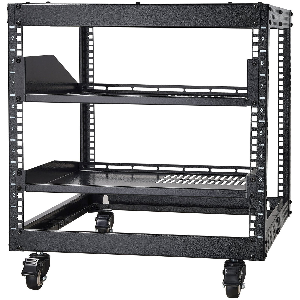 VEVOR 9U 4 Post Open Frame Server Rack Network Enclosure Adjustable